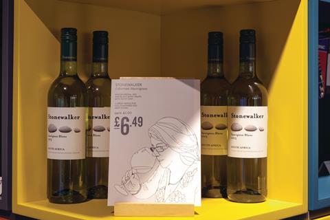 In-store there are notes in the form of cartoon-style graphics that sit next to selected bottles intended to tell shoppers a little more about what they are looking at.